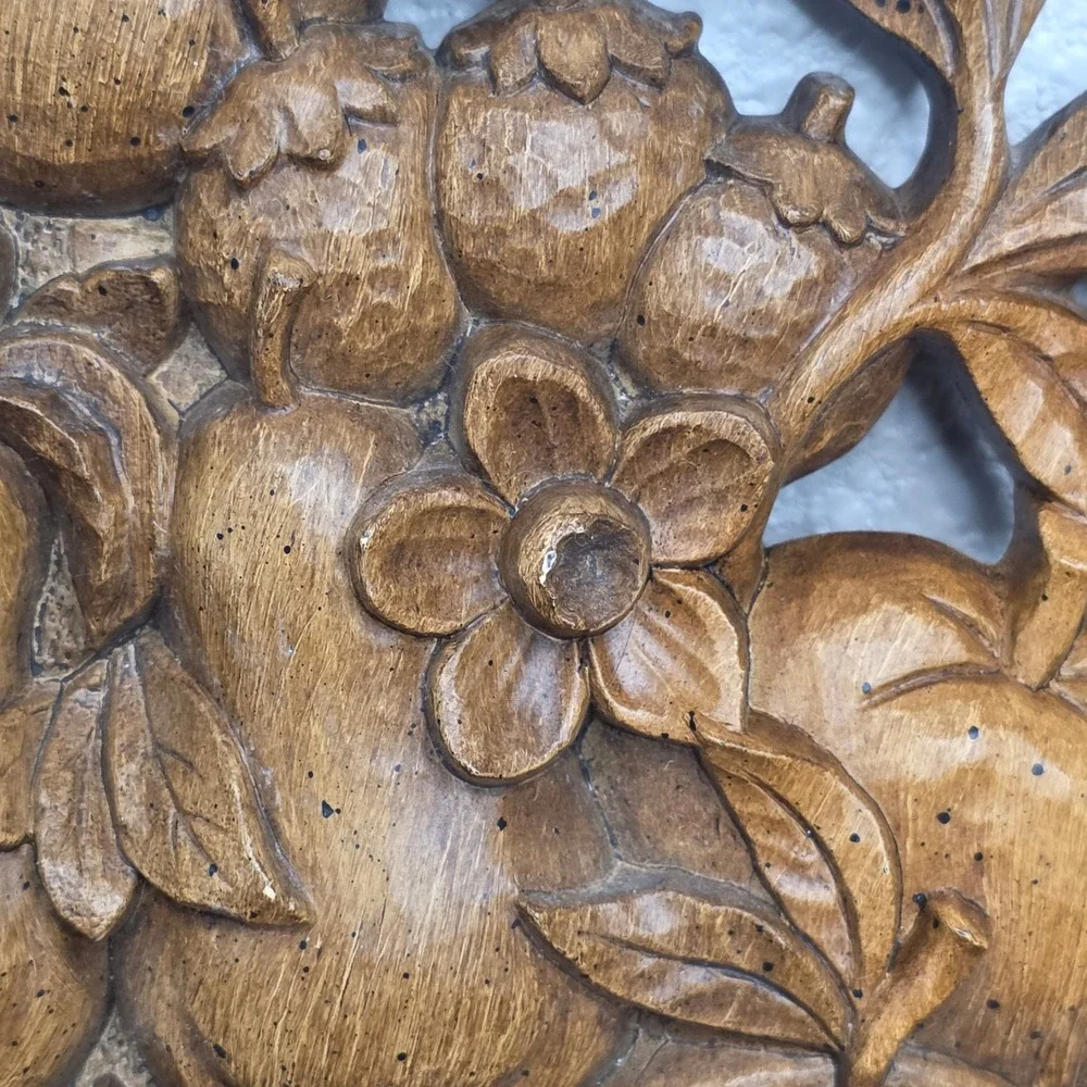 2 Vintage 1960s Syroco Fruit Flower Baskets 12.5